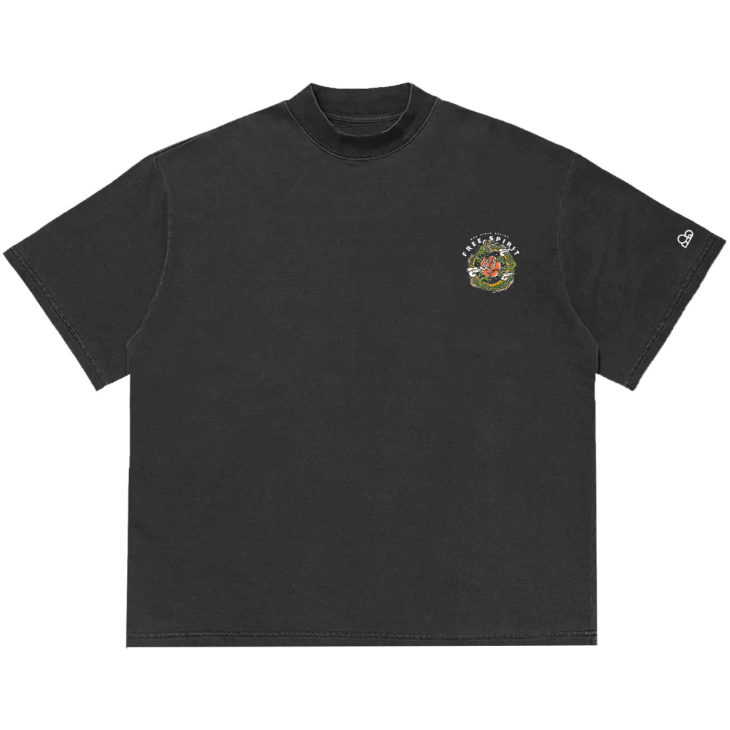 Camiseta Oversized Free Spirit Cinza