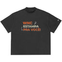 Camiseta Oversized Personalizada Cinza