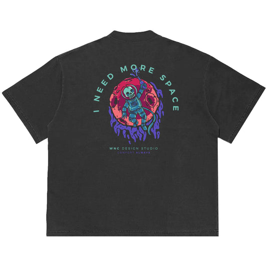 Camiseta Oversized Skull Space Cinza
