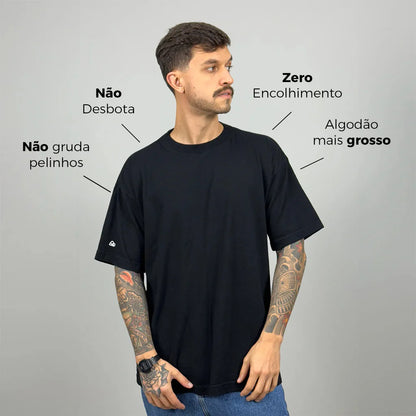Camiseta Oversized Heavy Lisa Algodão Encorpado