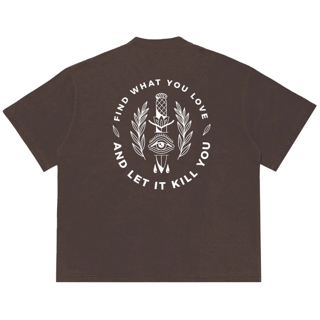 Camiseta Oversized Find What You Love Marrom