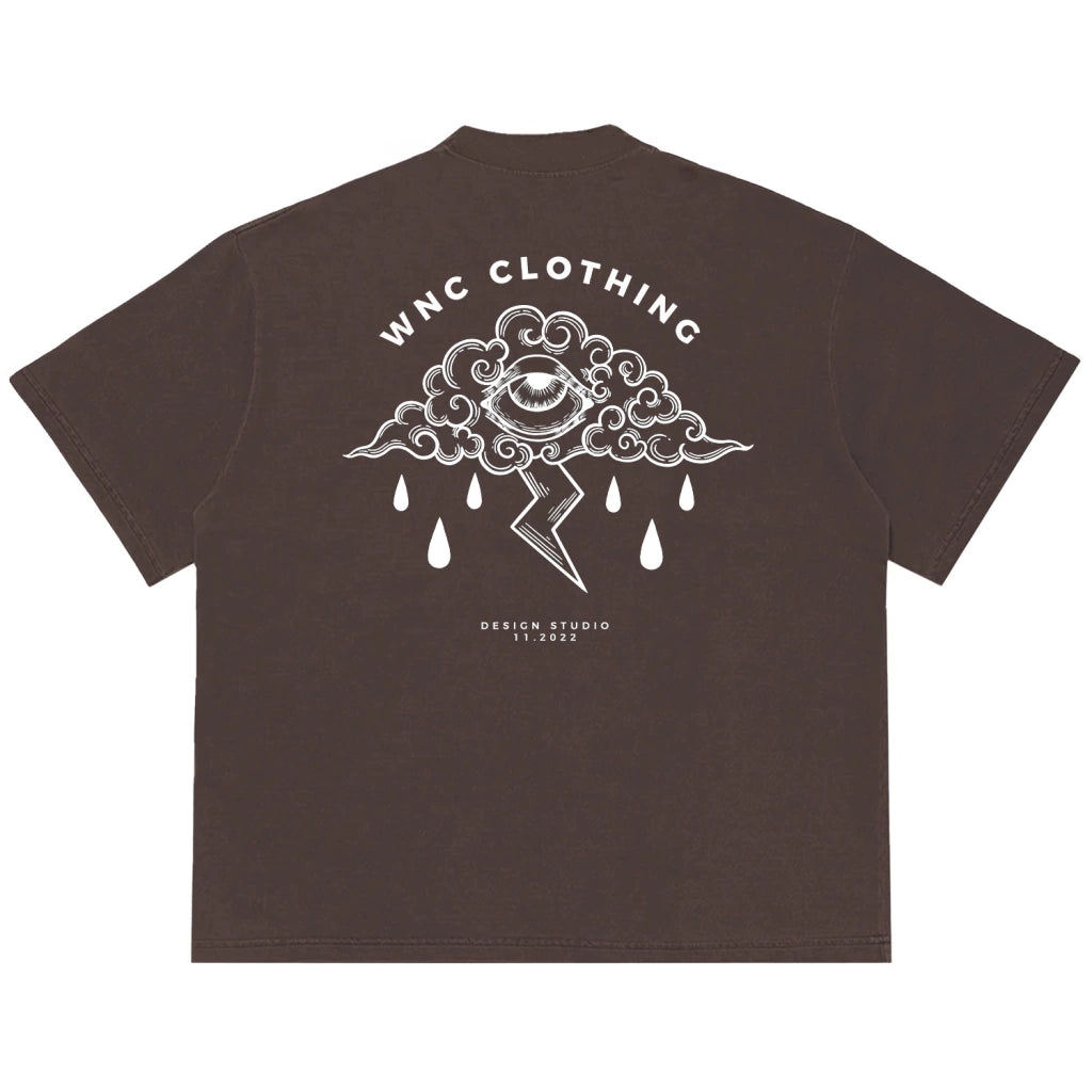 Camiseta Oversized Sad Cloud Marrom