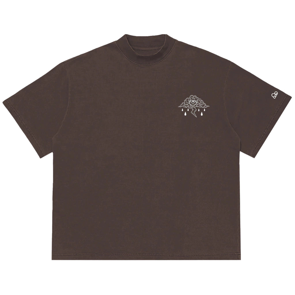 Camiseta Oversized Sad Cloud Marrom
