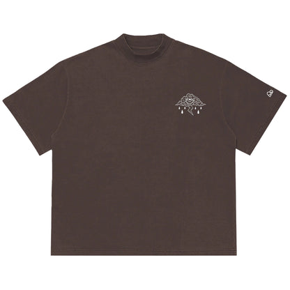 Camiseta Oversized Sad Cloud Marrom