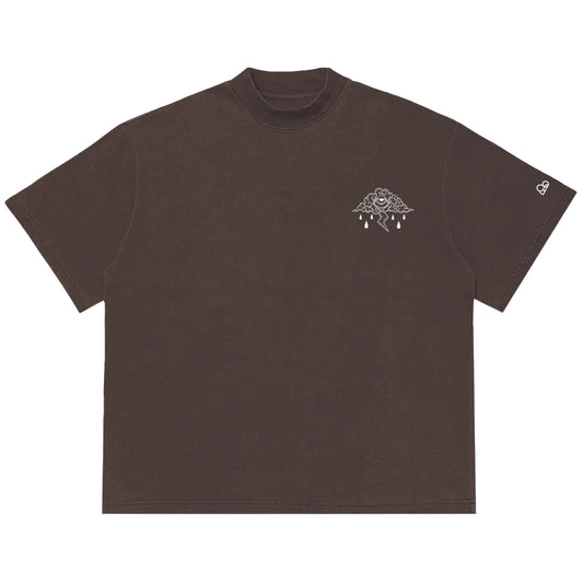 Camiseta Oversized Sad Cloud Marrom