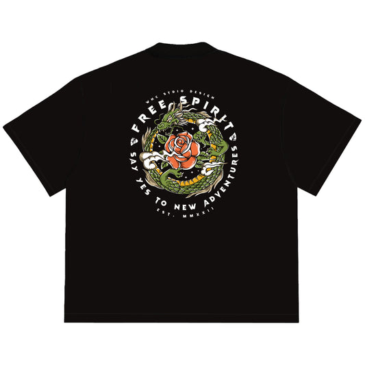 Camiseta Oversized Free Spirit Preto
