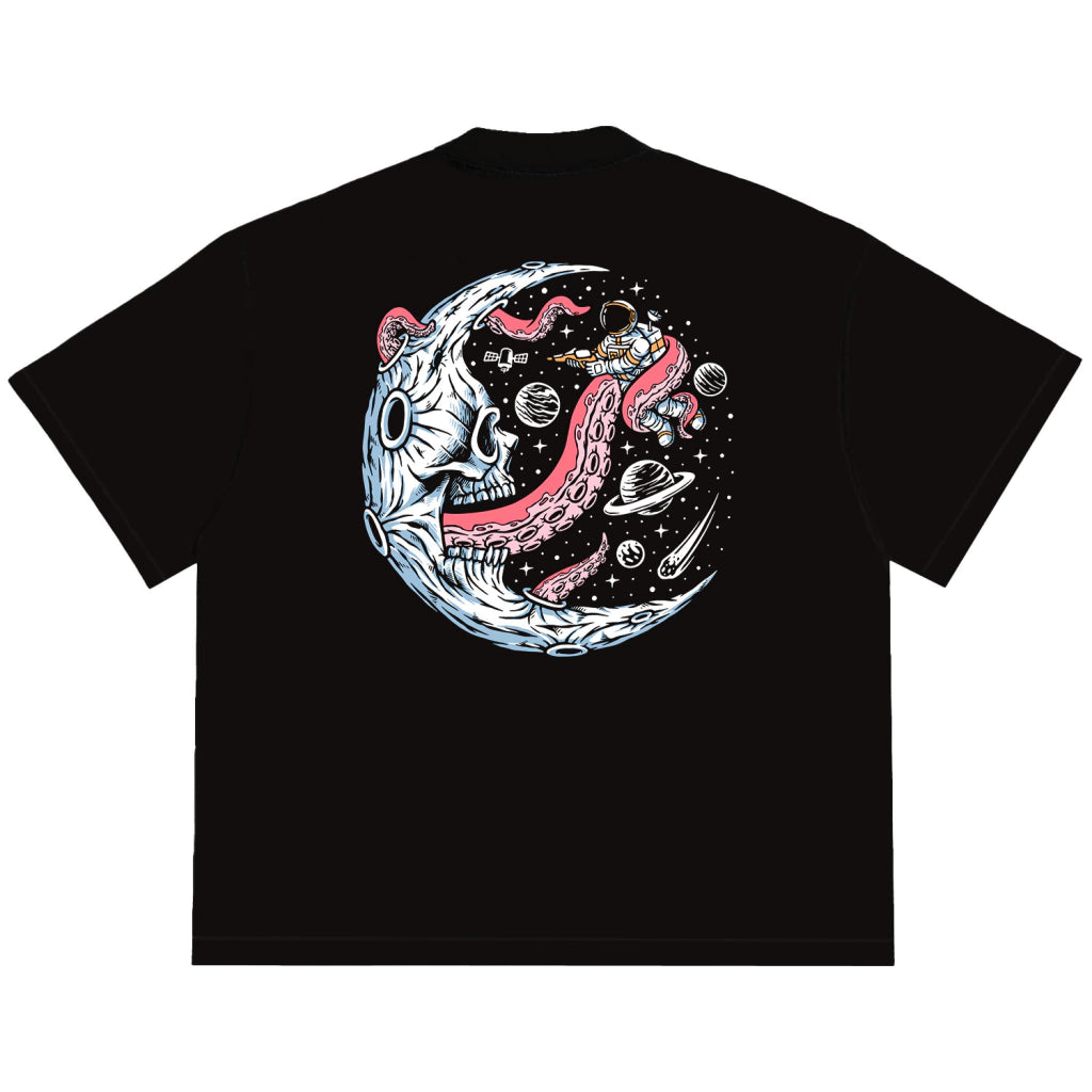 Camiseta Oversized Skull Moon Preto