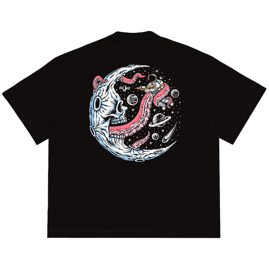 Camiseta Oversized Skull Moon Preto