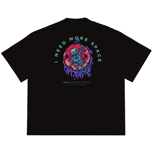 Camiseta Oversized Skull Space Preto