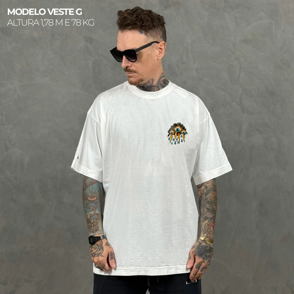 Camiseta Oversized Crying Cloud Off White