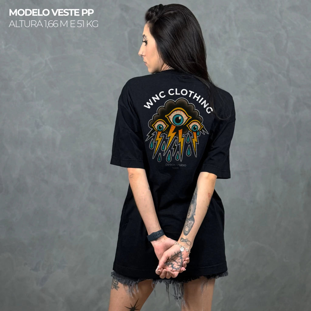 Camiseta Oversized Crying Cloud Preta