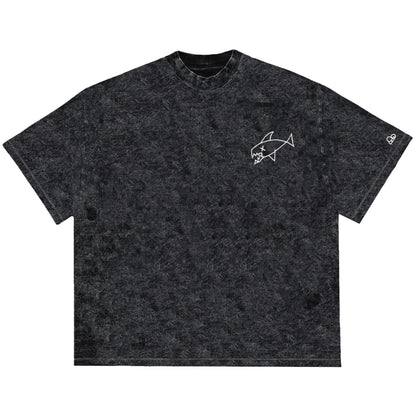 Camiseta Oversized Flipper Preto Estonado