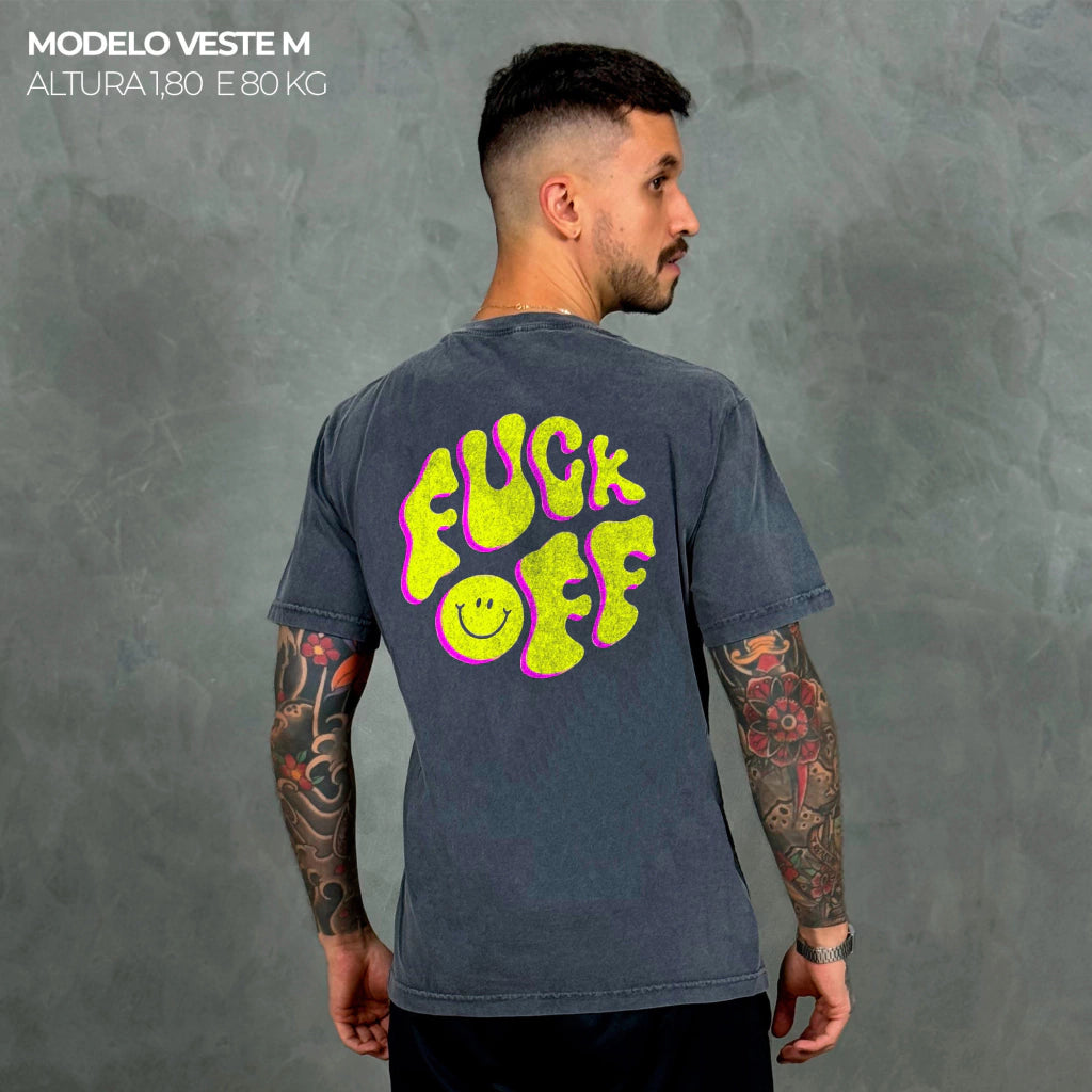 Camiseta Basic WNC Fuck Off Cinza