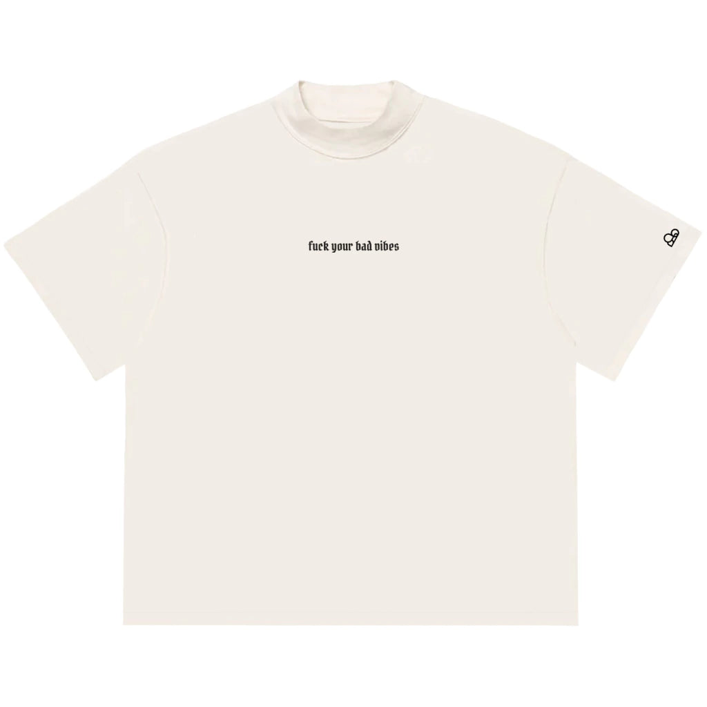 Camiseta Oversized Fuck Your Bad Vibes Off White
