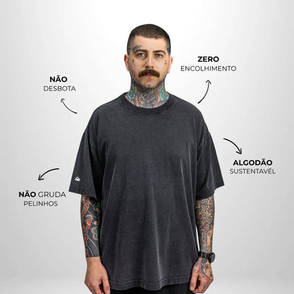 Kit com 3 Camisetas Oversized Heavy WNC Cinza