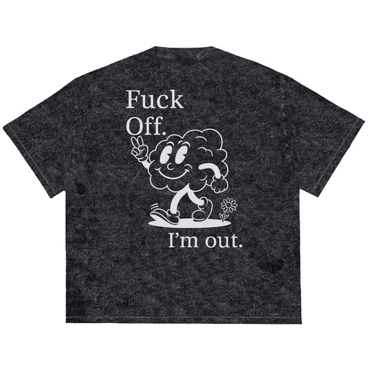 Camiseta Oversized I'm Out Preto Estonado