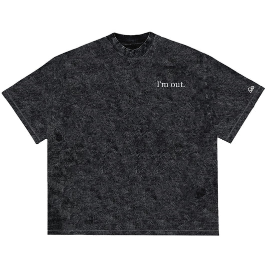 Camiseta Oversized I'm Out Preto Estonado