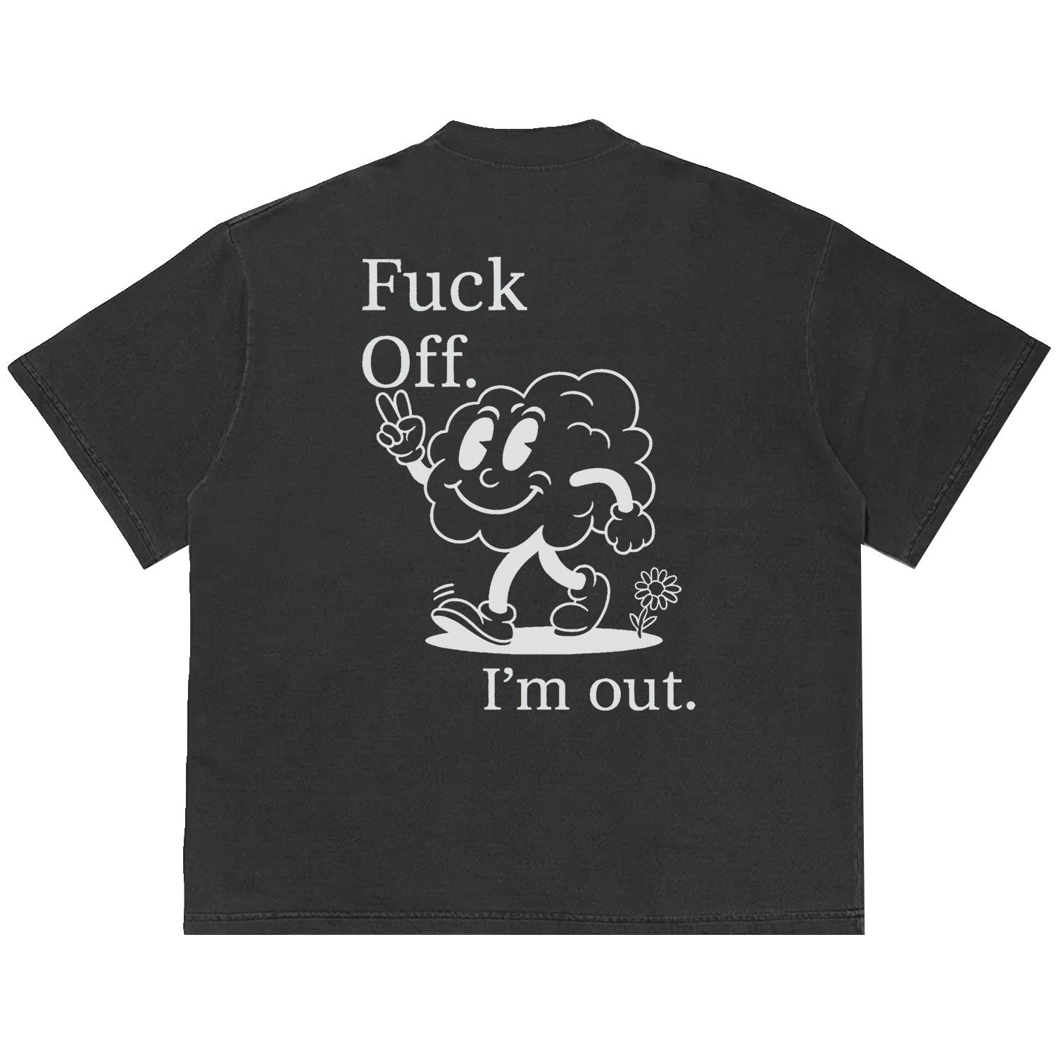 Camiseta Oversized I'm Out Cinza