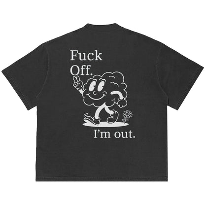 Camiseta Oversized I'm Out Cinza