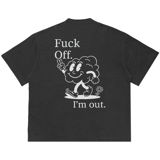 Camiseta Oversized I'm Out Cinza