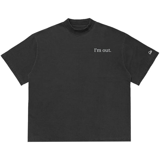 Camiseta Oversized I'm Out Cinza