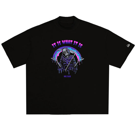 Camiseta Oversized It Is What It Is Preto