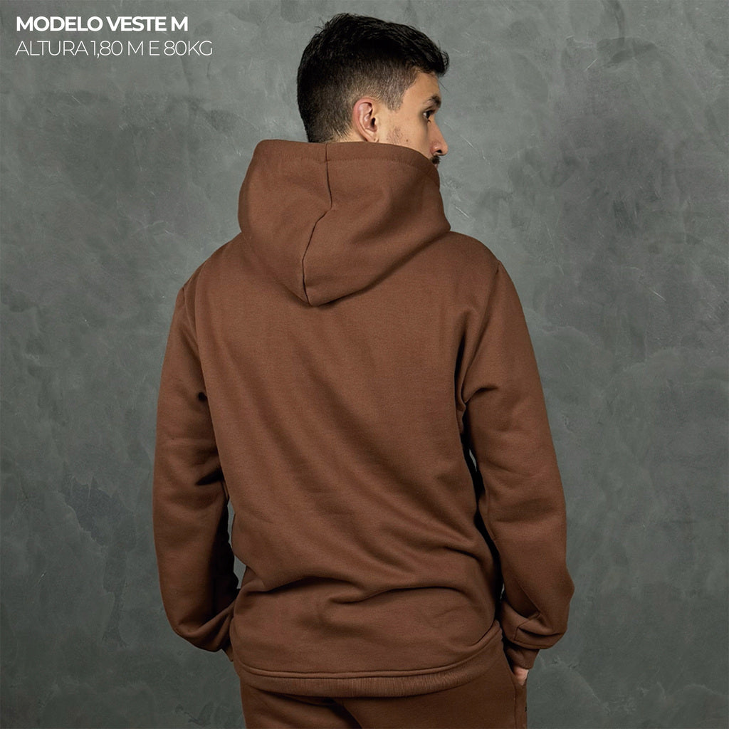 Moletom Comfort Canguru com Capuz Marrom