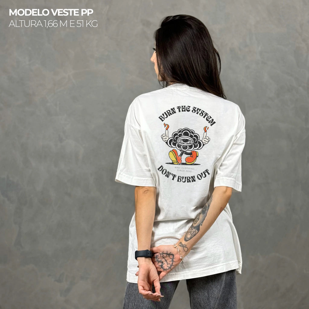 Camiseta Oversized Burning Cloud Off White