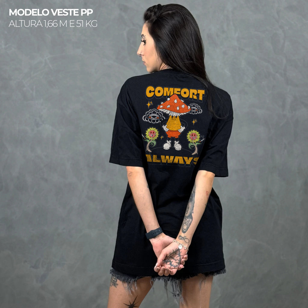 Camiseta Oversized Comfort Always Preto