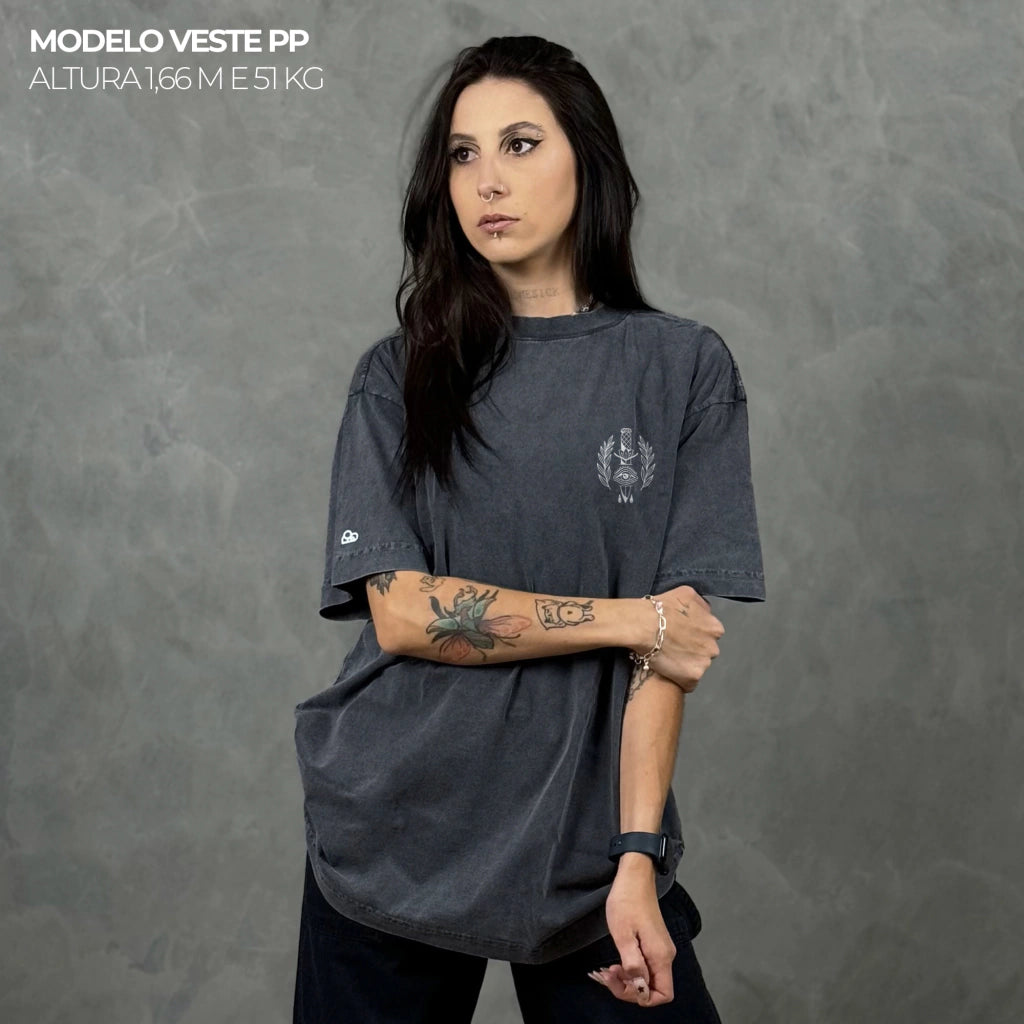 Camiseta Oversized Find What You Love Cinza