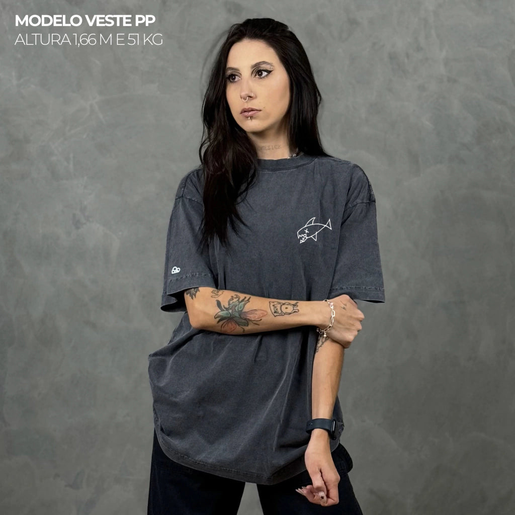 Camiseta Oversized Flipper Cinza