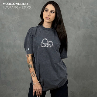 Camiseta Oversized Psychedelic Simbol Cinza
