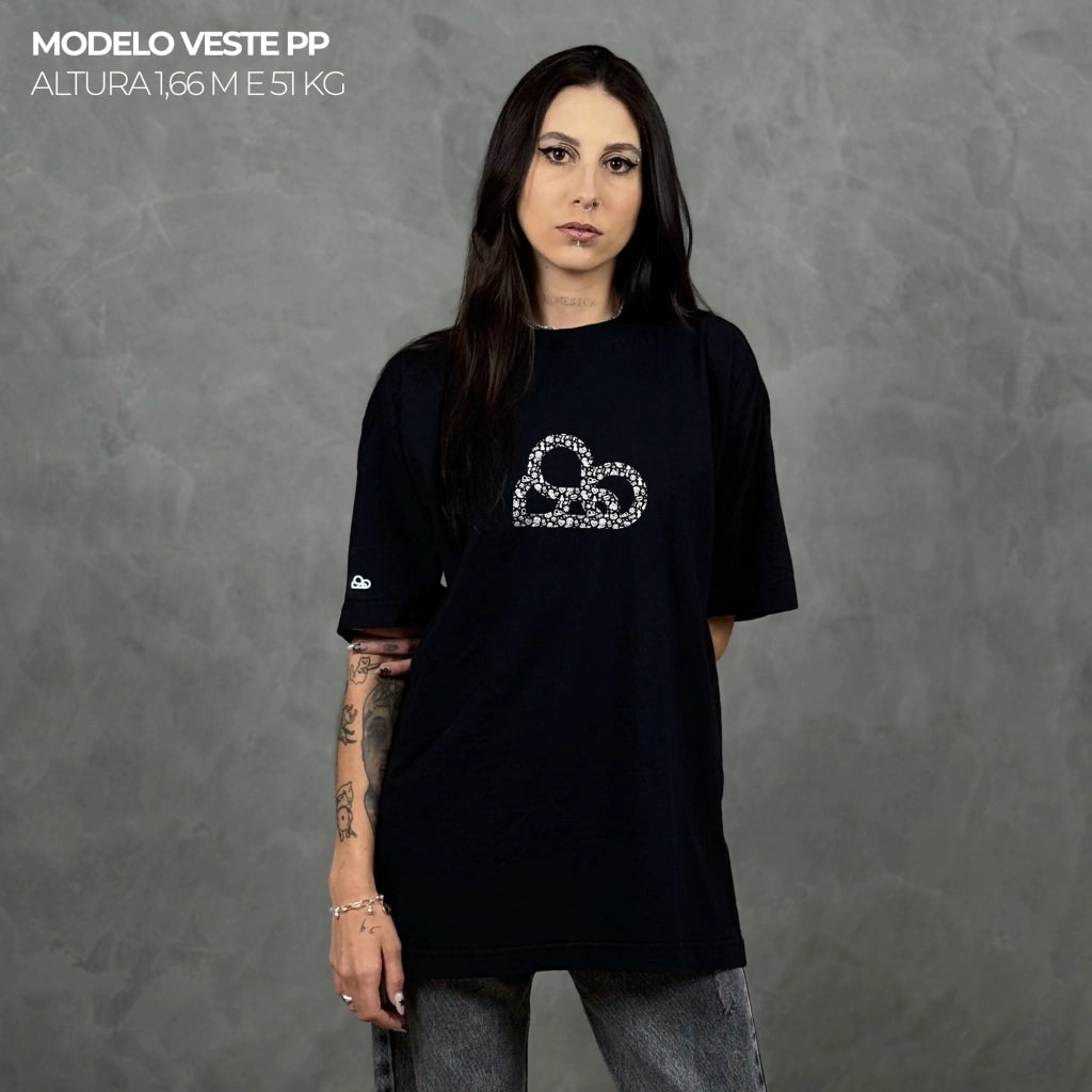 Camiseta Oversized Psychedelic Simbol Preto