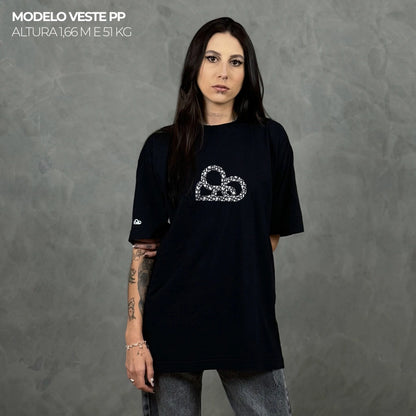 Camiseta Oversized Psychedelic Simbol Preto