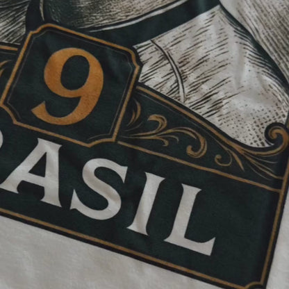 Camiseta Oversized Ronaldo 9 Brasil Off White