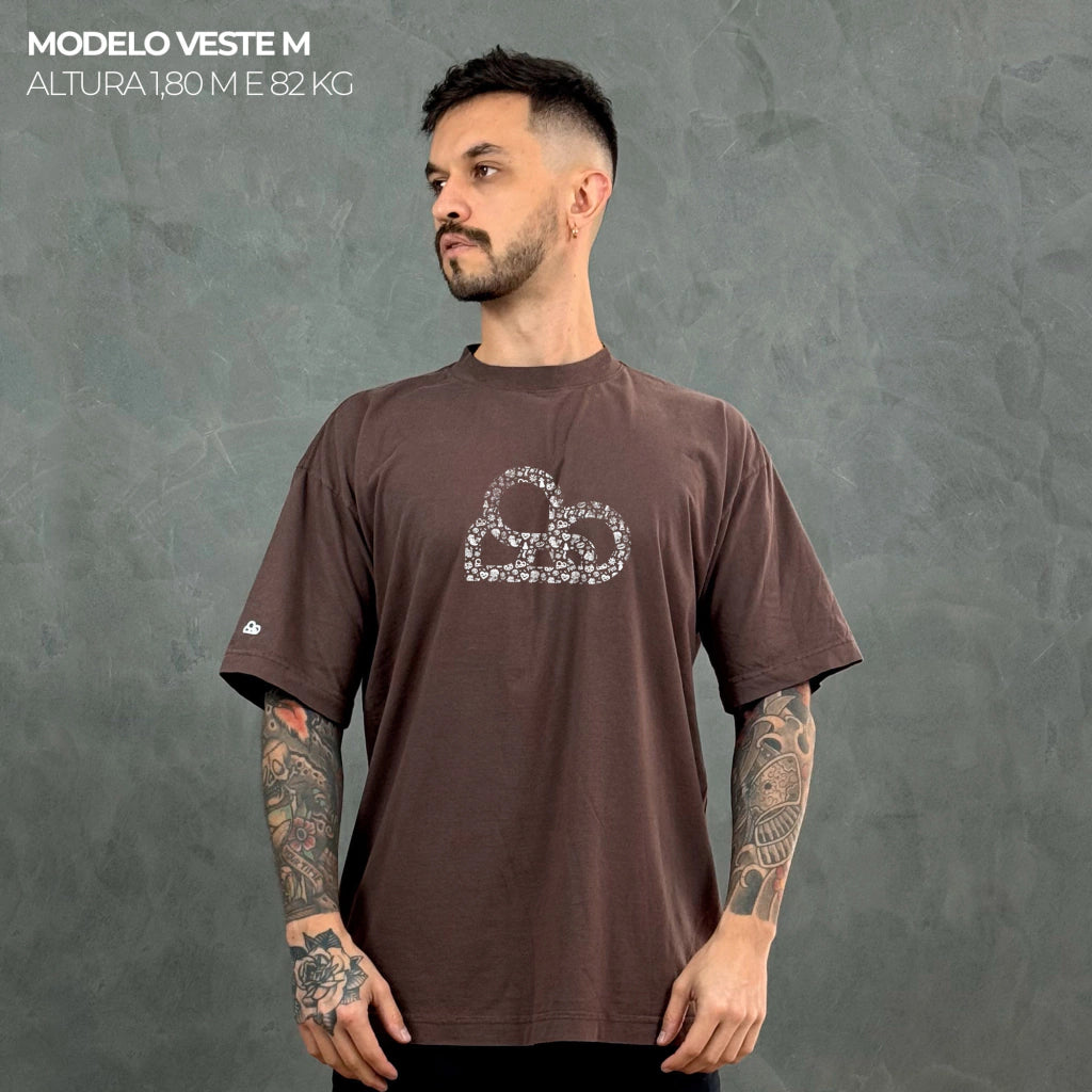 Camiseta Oversized Psychedelic Marrom