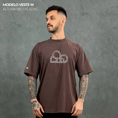 Camiseta Oversized Psychedelic Marrom