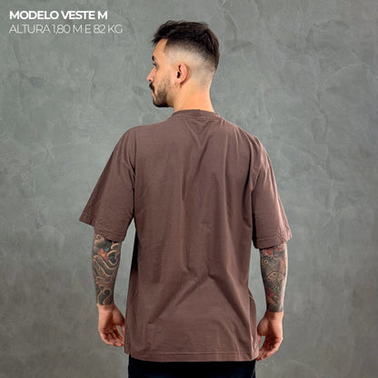 Camiseta Oversized Psychedelic Marrom