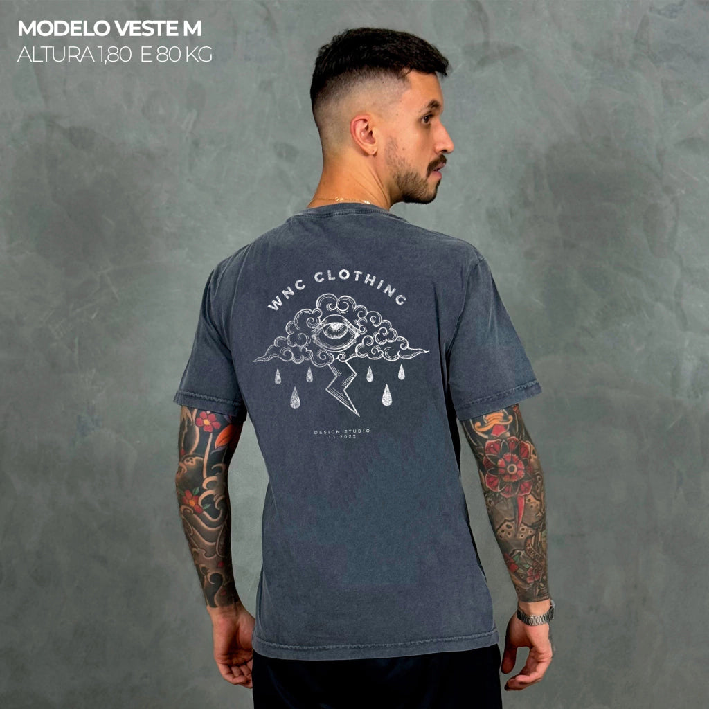 Camiseta Basic WNC Sad Cloud Cinza
