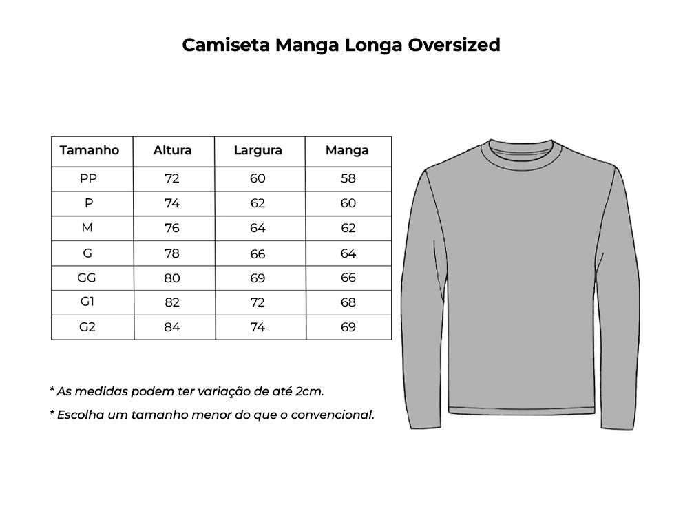 Camiseta Manga Longa Oversized Preto